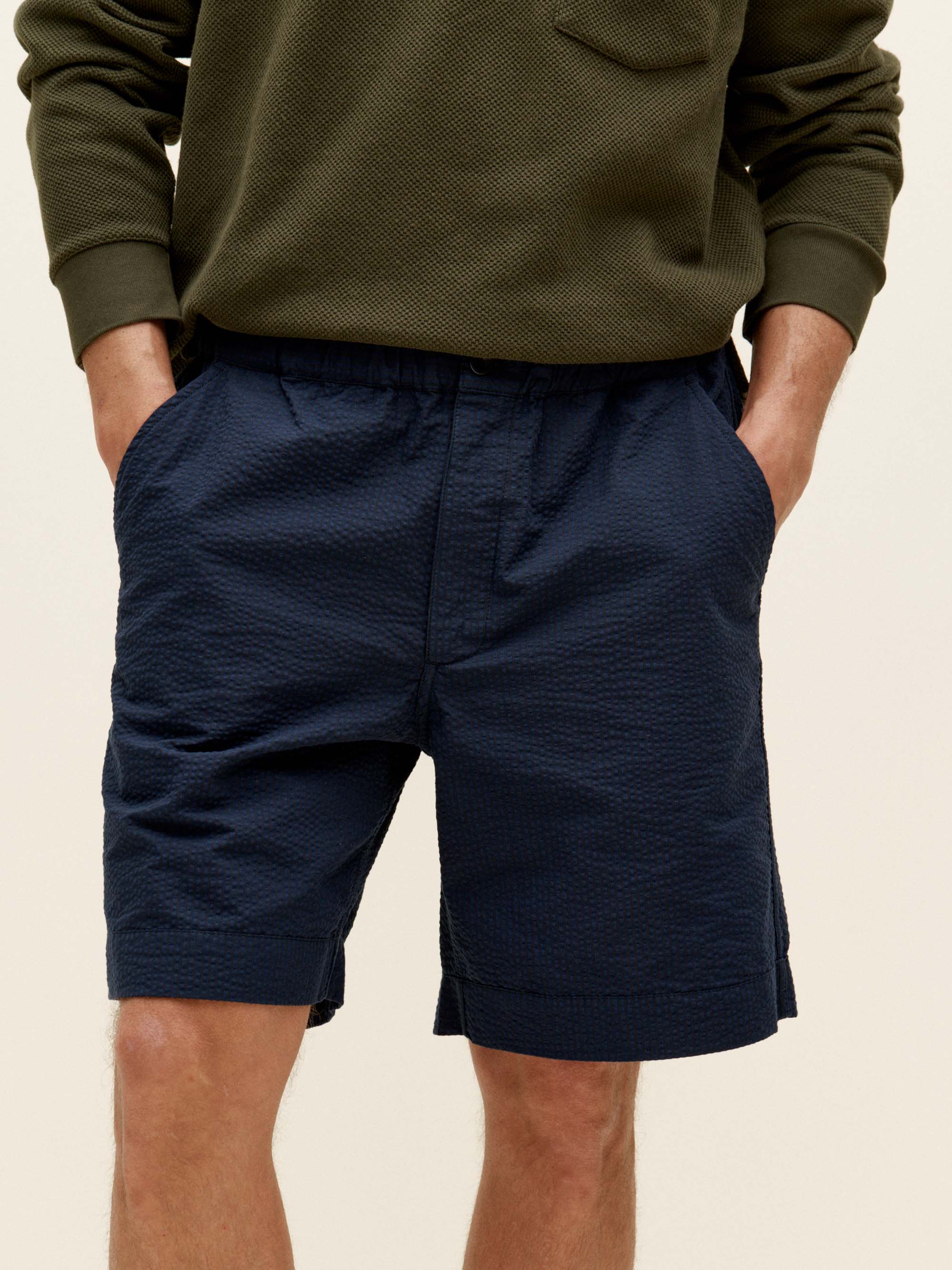 TENDERLOIN SEERSUCKER SHORTS NAVY シアサッカー Seersucker shorts - Trousers | Shorts - Shop - Monocle